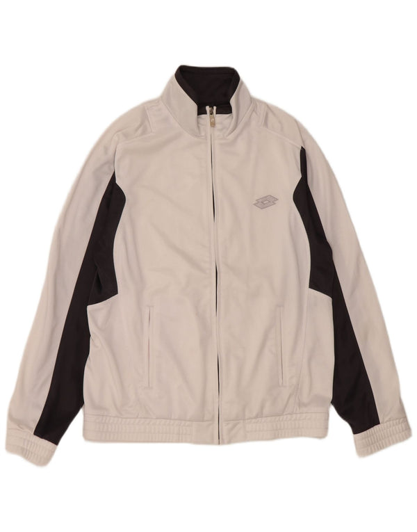 Lotto Mens Treino Top Jaqueta Pequena Colorblock Branco