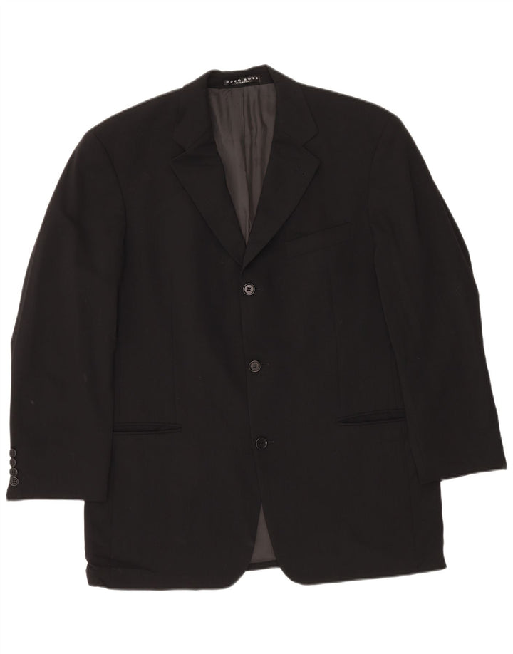 Jaqueta blazer masculina de 3 botões HUGO BOSS Reino Unido 40 grande preta de lã nova