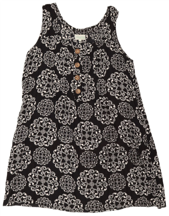 Marila vestido túnica feminino grande sem mangas Reino Unido 16 grande preto paisley
