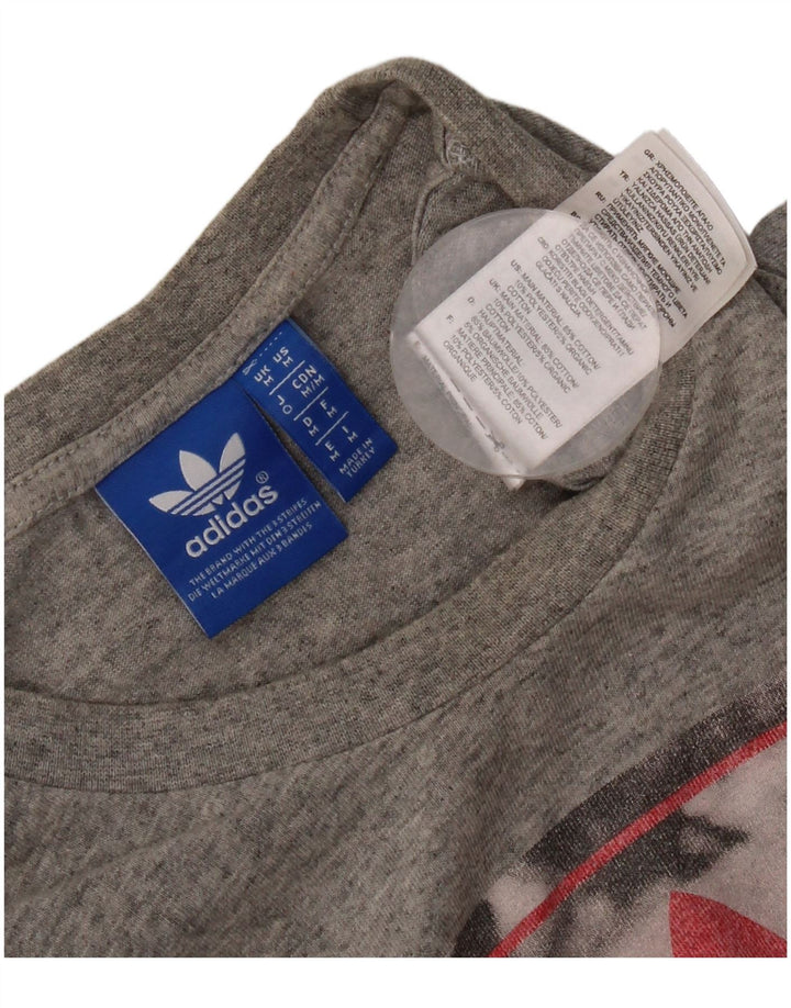 Camiseta masculina Adidas Graphic Top cinza médio algodão manchado