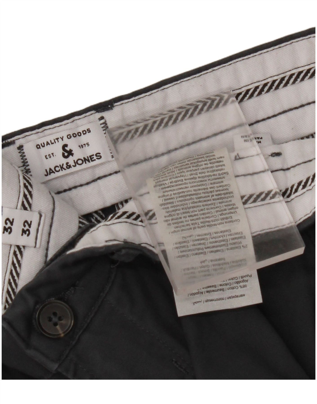 Calça Chino Masculina JACK & JONES W32 L32 Algodão Cinza