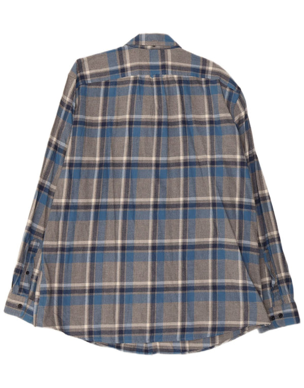 Camisa masculina de flanela L.L.Bean XL cinza xadrez algodão