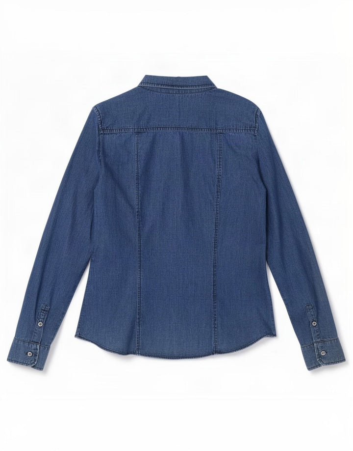 Camisa jeans EMME feminina Marella IT 42 algodão azul médio