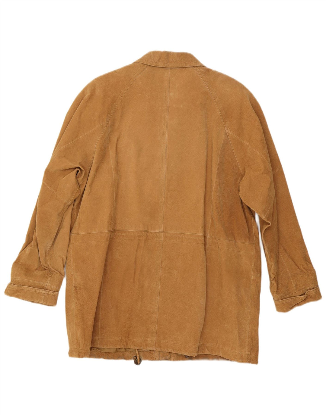 Sobretudo de camurça grande vintage feminino Reino Unido 16 couro bege grande
