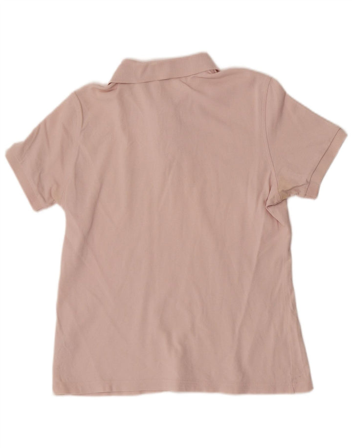 Camisa polo feminina Burberry UK 16 grande algodão rosa