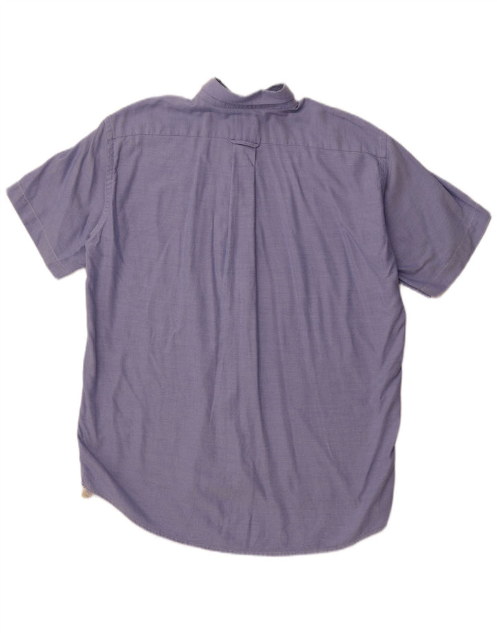 Camisa masculina de manga curta LACOSTE tamanho 41 grande algodão azul