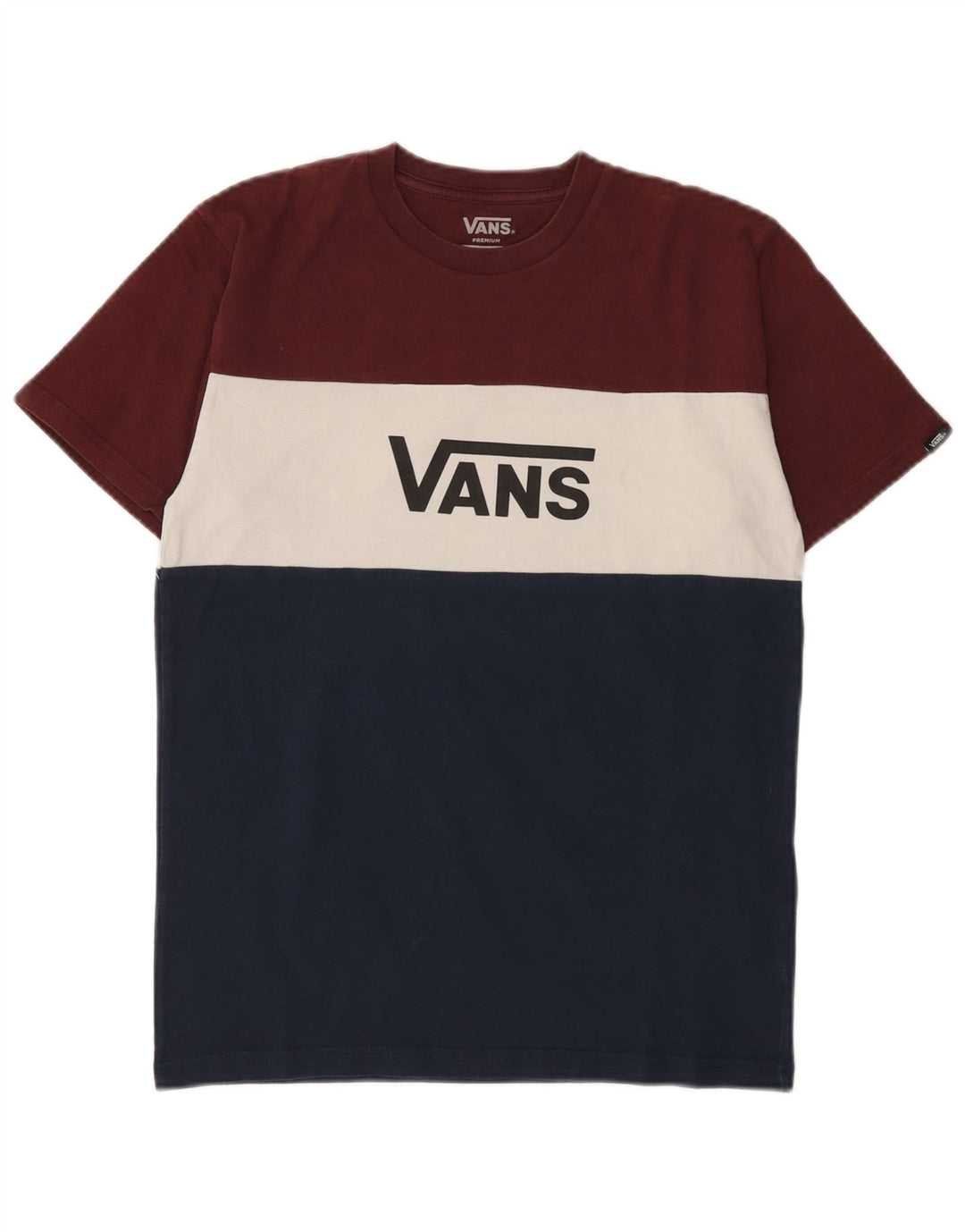 Vans Mens Graphic T-Shirt Top Pequeno Multicolorido Colorblock Algodão
