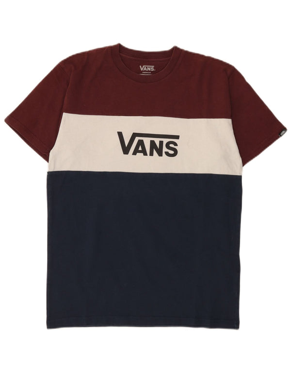 Vans Mens Graphic T-Shirt Top Pequeno Multicolorido Colorblock Algodão