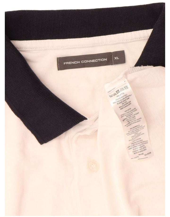 Camisa polo masculina de rugby French Connection XL algodão branco
