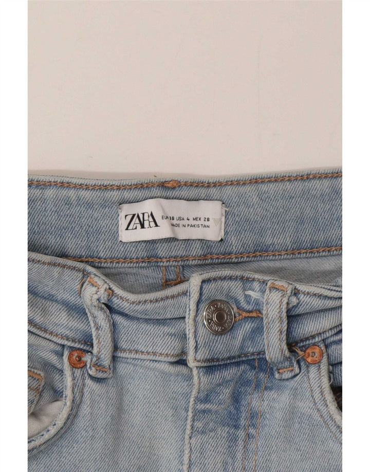 Shorts jeans feminino Zara EU 36 XS W26 azul