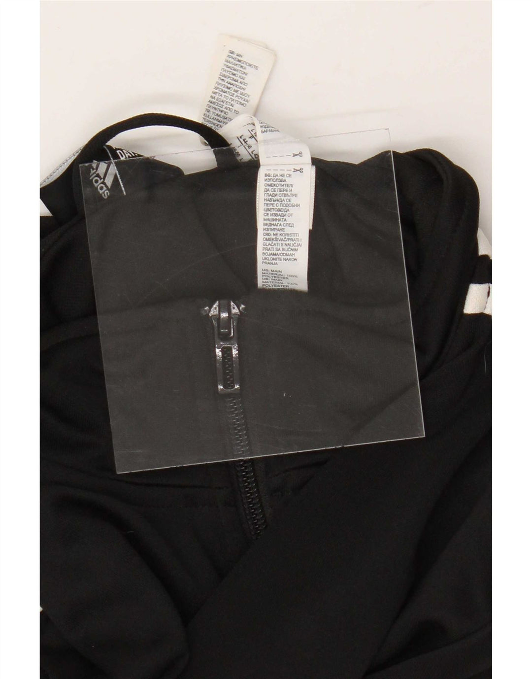 Adidas Womens Tracksuit Top Jacket UK 16/18 Grande Preto Poliéster