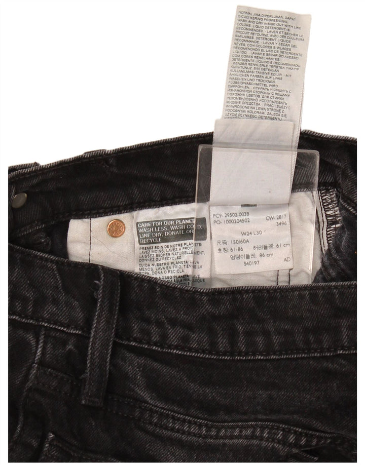 Calça jeans feminina Levi's 501 Straight W24 L30 algodão preto