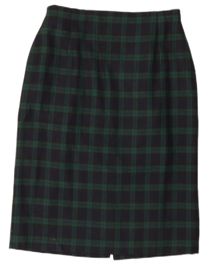 Saia lápis feminina Marks & Spencer St. Michael W30 xadrez azul marinho médio
