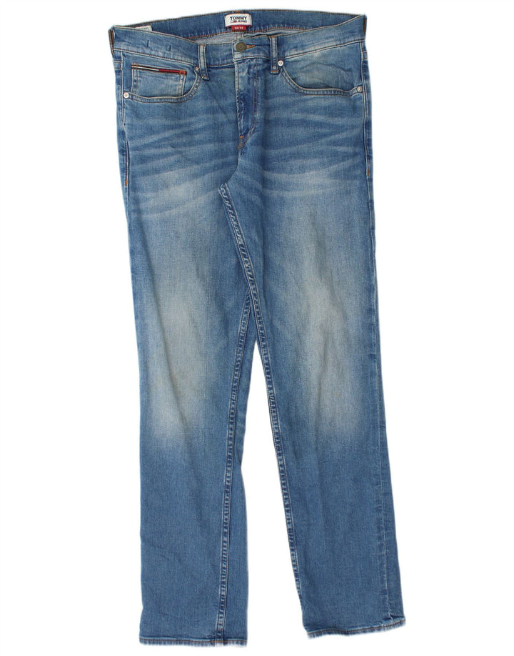 Jeans retos masculinos Tommy Hilfiger W32 L32 algodão azul