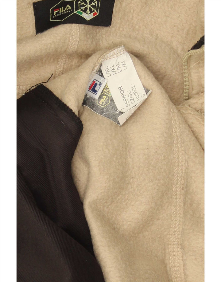 Fila Mens Fleece Jacket UK 40 Grande Poliéster Colourblock Bege