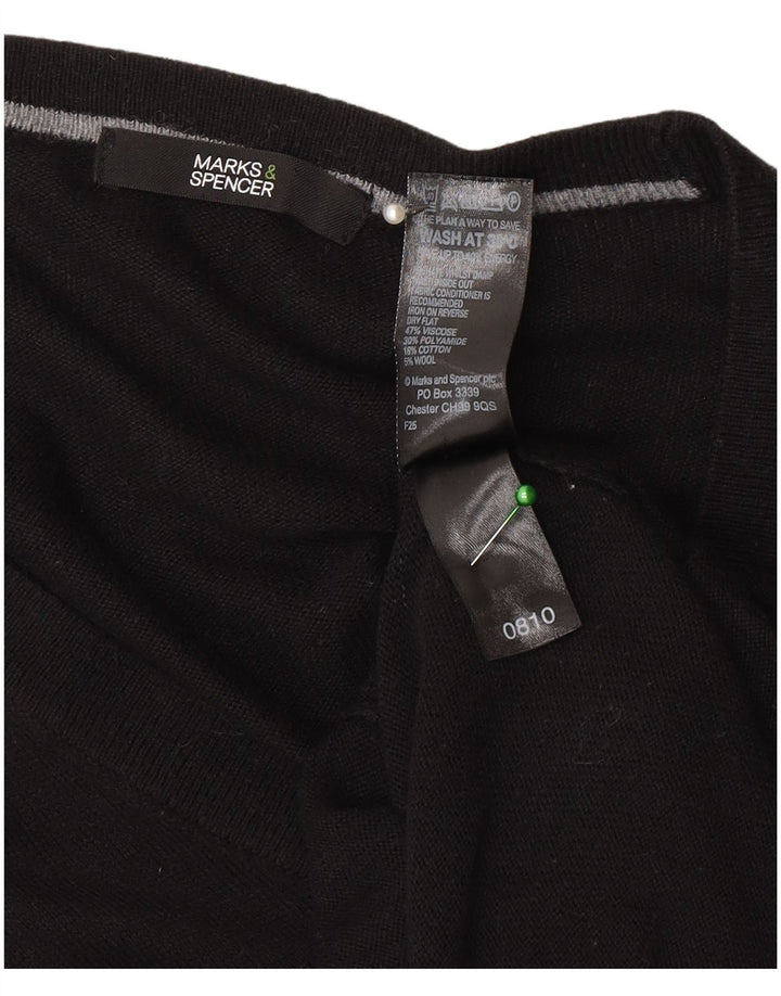 Suéter cardigã assimétrico feminino Marks & Spencer Reino Unido 14 médio preto