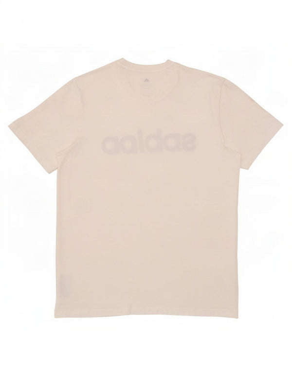 Adidas Mens Graphic T-Shirt Top Grande Algodão Branco
