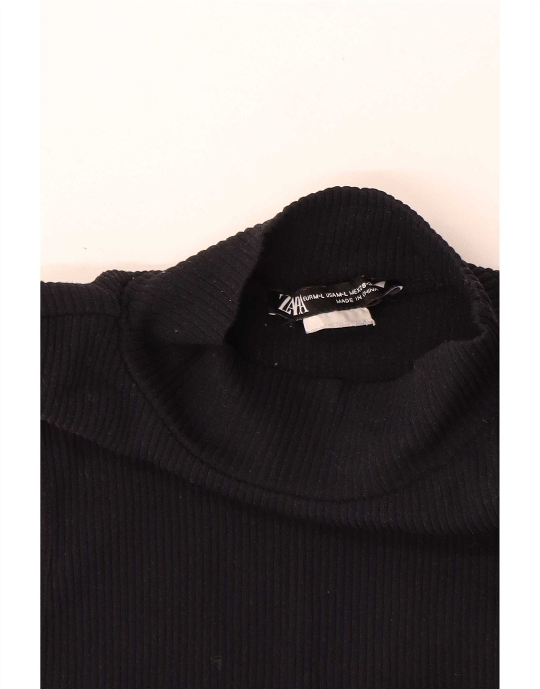Zara Womens Crop Vest Top Reino Unido 12 Médio Preto
