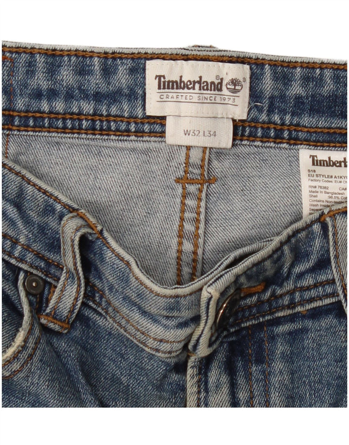 Calça jeans reta masculina Timberland W32 L31 azul algodão