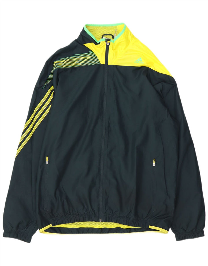 ADIDAS Mens Climalite Tracksuit Top Jacket Grande Azul Marinho Colourblock