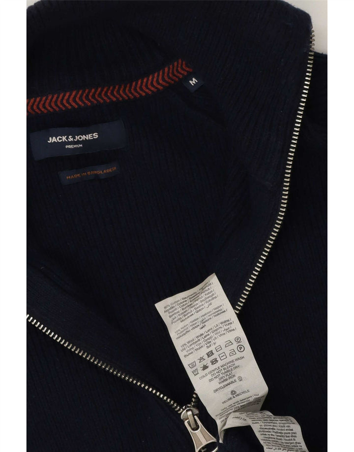 Suéter cardigã masculino Jack & Jones médio algodão azul marinho