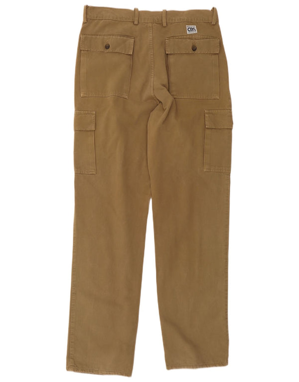 Calça cargo masculina Carrera reta W36 L33 algodão bege