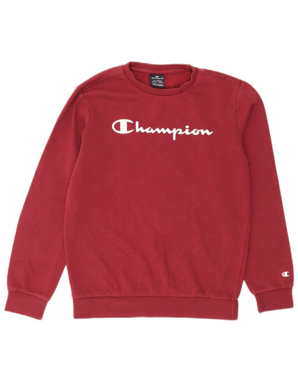 Jumper de moletom gráfico Champion Boys 13-14 anos XL Borgonha