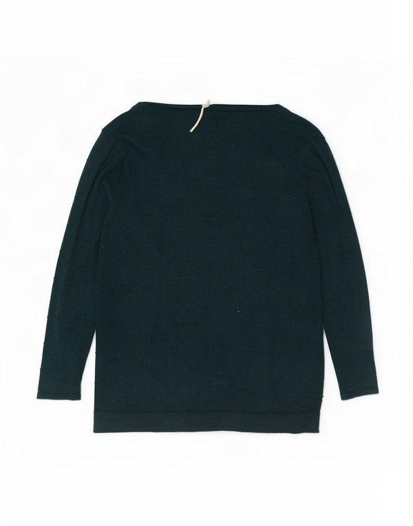 Suéter cardigã feminino de ajuste regular White Stuff Reino Unido 16 grande verde manchado