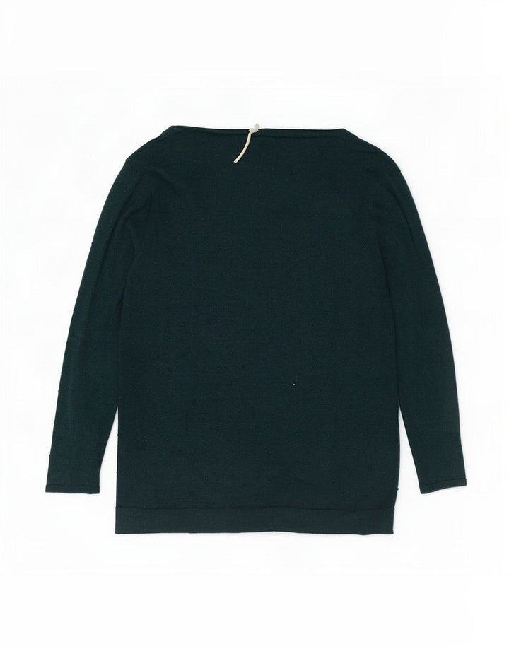 Suéter cardigã feminino de ajuste regular White Stuff Reino Unido 16 grande verde manchado