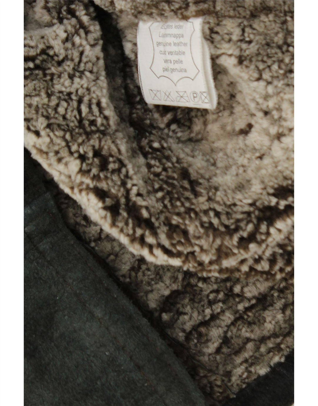 Jaqueta masculina vintage Shearling UK 42 XL couro preto