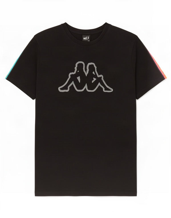 Camiseta gráfica masculina Kappa Top XL preto colorblock