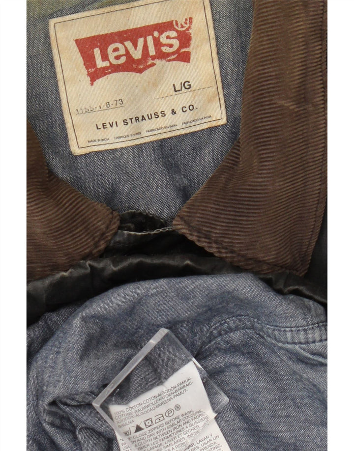 Jaqueta militar masculina Levi's UK 40 grande algodão preto