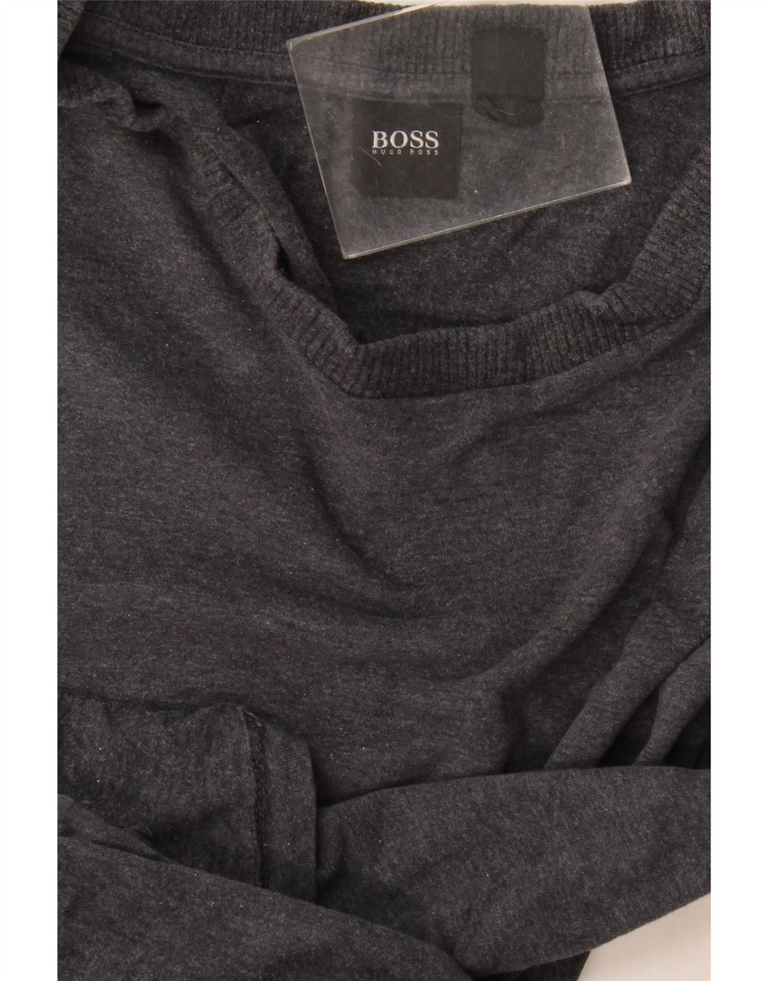 Hugo Boss Mens Top Manga Longa Cinza Médio