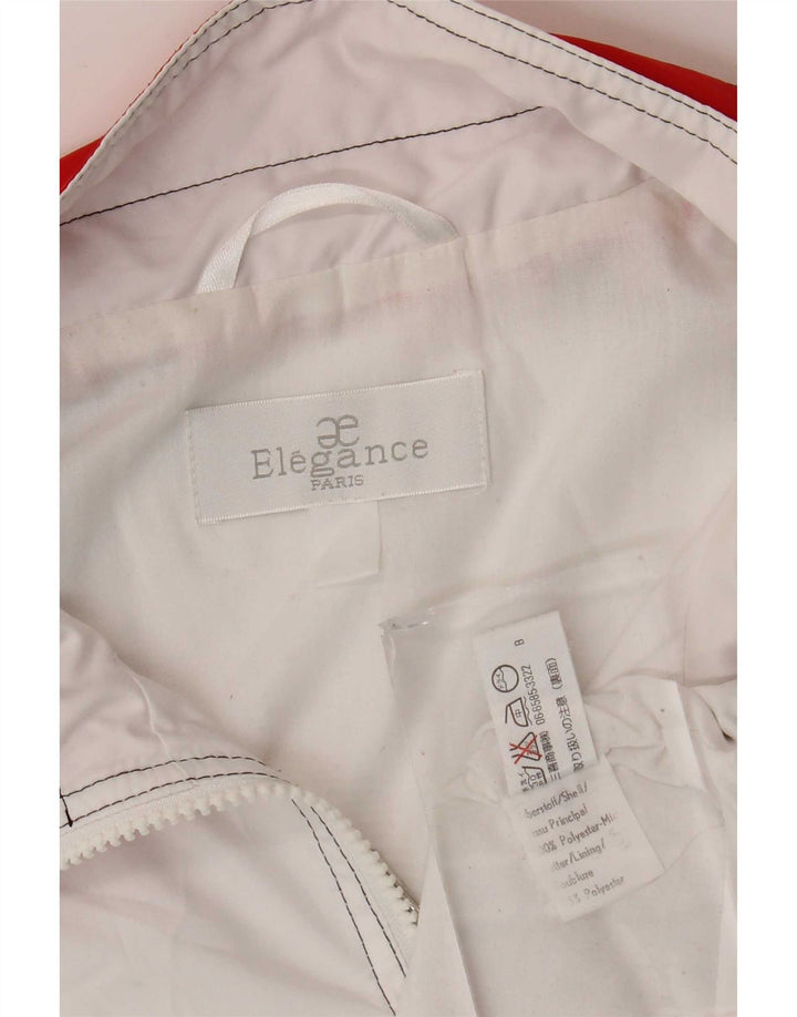 Elegance Womens Crop Gilet UK 16 Grande Poliéster Colourblock Branco
