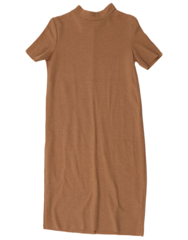 Zara Vestido feminino Trafaluc Jumper Reino Unido 10 pequeno algodão bege