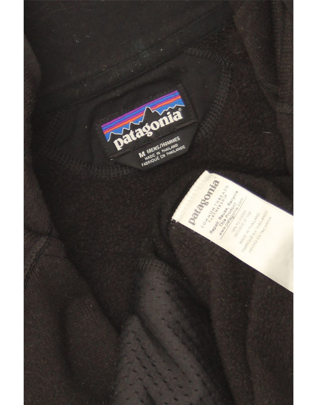 Patagonia Jaqueta masculina de agasalho médio preto poliéster