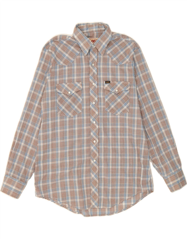 LEE Mens Shirt Large Blue Check Vintage Lee and Second-Hand Lee from Messina Hembry 