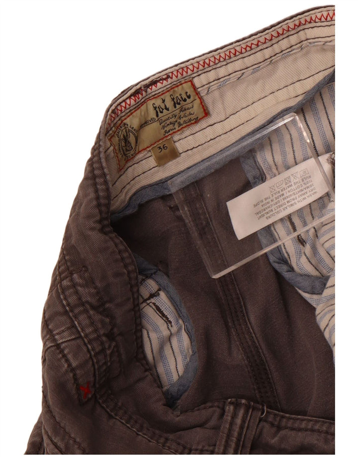 Shorts cargo masculino Fat Face W36 grande algodão cinza