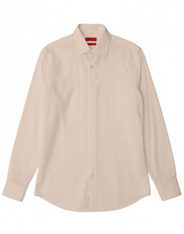 HUGO BOSS Camisa masculina slim fit tamanho 38 15 médio branco