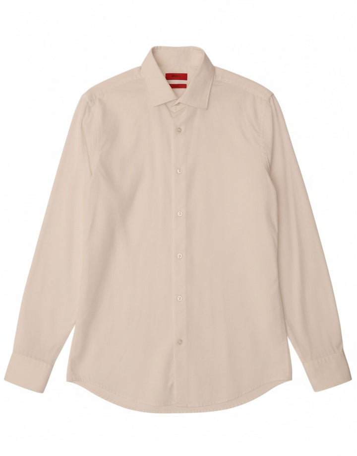 HUGO BOSS Camisa masculina slim fit tamanho 38 15 médio branco