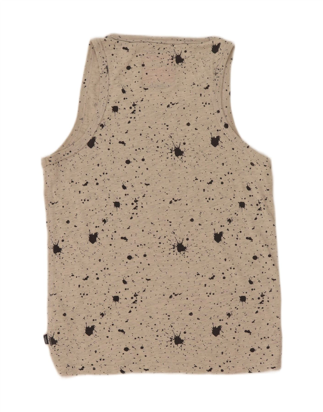 Superdry Mens Graphic Vest Top Pequeno Algodão Manchado Cinza