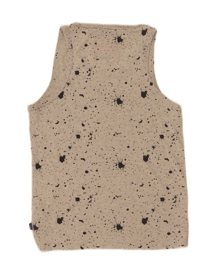 Superdry Mens Graphic Vest Top Pequeno Algodão Manchado Cinza