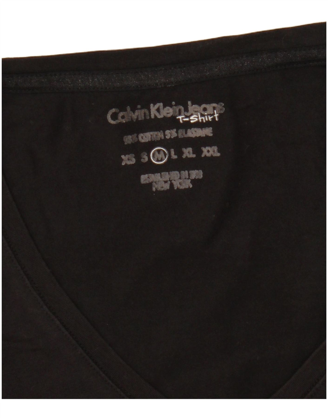 CALVIN KLEIN JEANS Camiseta feminina gráfica Top UK 12 Médio Preto