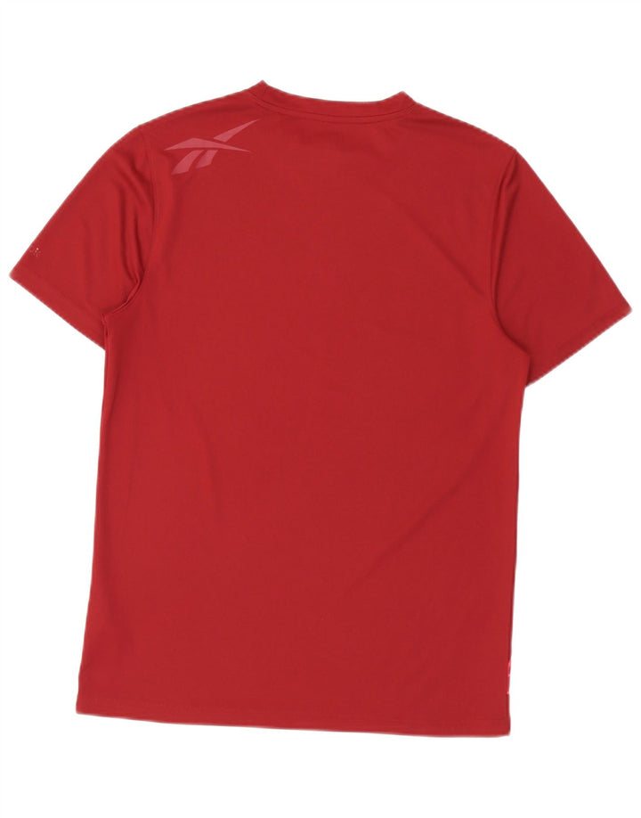 Reebok Mens Graphic T-Shirt Top Pequeno Poliéster Borgonha