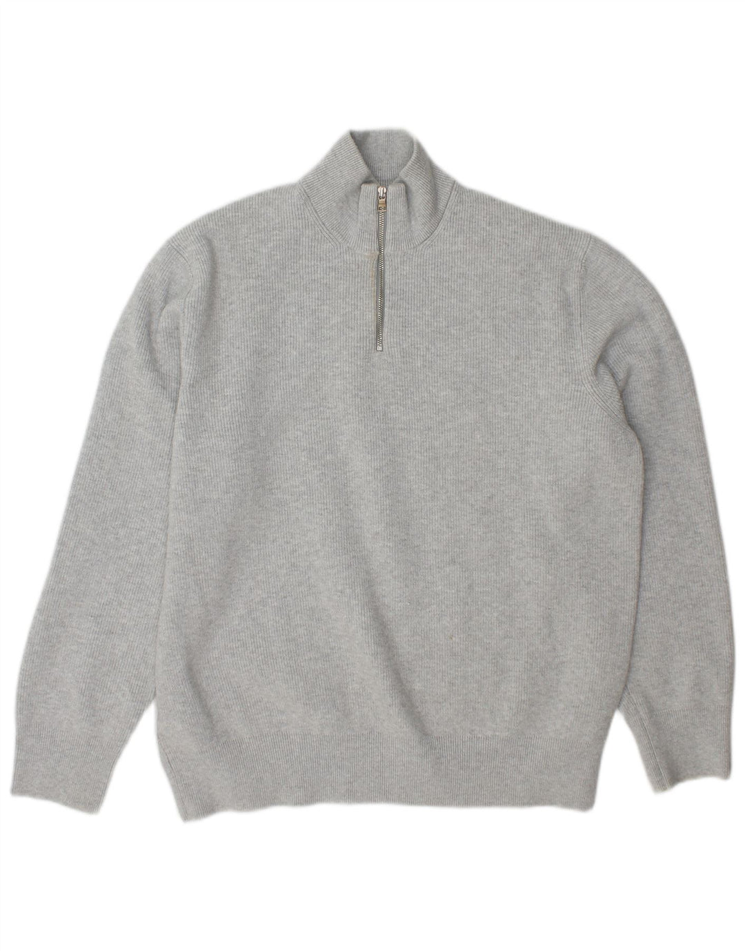 Suéter masculino Marks & Spencer com zíper e gola XL poliéster cinza