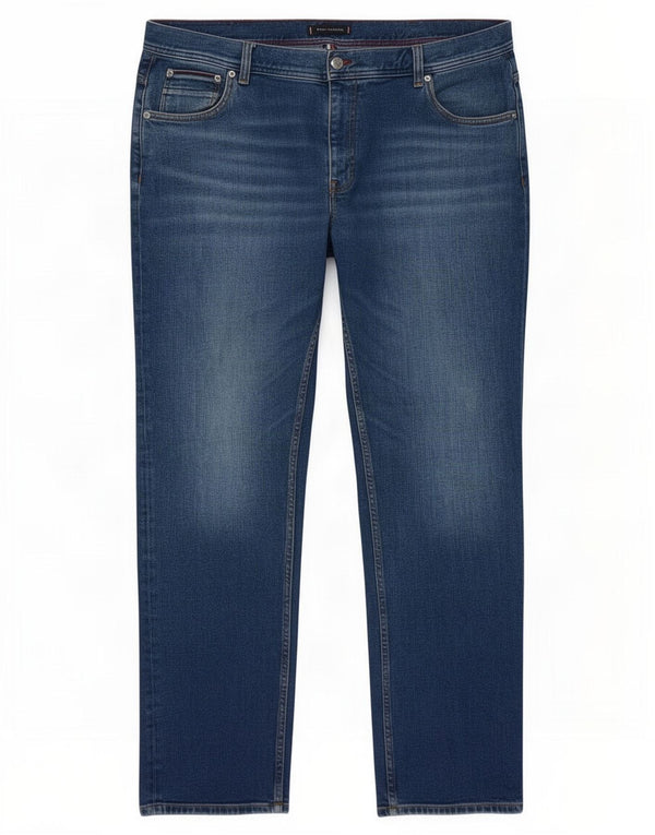 Tommy Hilfiger Masculino Mercer Regular Fit Straight Jeans W42 L32 Azul Algodão