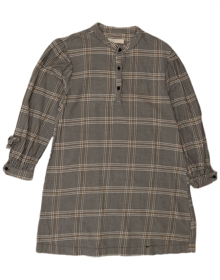 Zara Meninas Pulôver Camisa Vestido 13-14 Anos Cinza Algodão Gingham