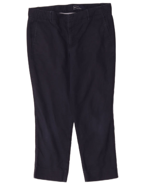 Calça feminina Gap Petite Slim cortada US 10 grande W32 L24 azul marinho