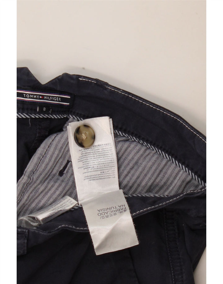 Shorts Chino feminino TOMMY HILFIGER EUA 8 médio W32 algodão azul marinho