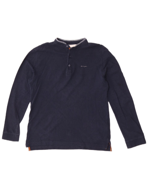Camisa pólo de manga comprida Zara Boys 11-12 anos azul marinho algodão